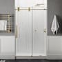 Anzzi 76" High x 60" Wide Sliding Frameless Shower Door with Clear Glass Brushed Gold