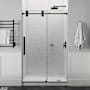 Anzzi 76" High x 60" Wide Sliding Frameless Shower Door with Clear Glass Matte Black