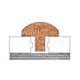 APC Cork Assortment 78" T-Molding For Use With APC-ATHENE-A Cork Flooring (Maple Wood Stained to Match) Athene Greige