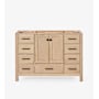 Ariel Cambridge 48" Single Free Standing Vanity Cabinet Only - Less Vanity Top Oak / Matte Black Hardware