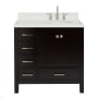 Ariel Cambridge 36" Free Standing Single Basin Vanity Set with Cabinet and Quartz Vanity Top Espresso