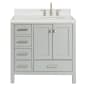 Ariel Cambridge 36" Free Standing Single Basin Vanity Set with Cabinet and Quartz Vanity Top Grey