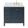 Ariel Cambridge 36" Free Standing Single Basin Vanity Set with Cabinet and Quartz Vanity Top Midnight Blue