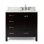 Ariel Cambridge 37" Free Standing Single Basin Vanity Set with Cabinet and Marble Vanity Top Espresso