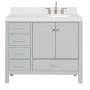 Ariel Cambridge 43" Free Standing Single Basin Vanity Set with Cabinet and Quartz Vanity Top Grey