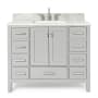 Ariel Cambridge 43" Free Standing Single Basin Vanity Set with Cabinet and Marble Vanity Top Grey