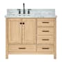 Ariel Cambridge 43" Free Standing Single Basin Vanity Set with Cabinet and Marble Vanity Top Oak / Carrara Marble Top / Matte Black Hardware