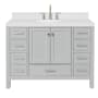 Ariel Cambridge 48" Free Standing Single Basin Vanity Set with Cabinet, Quartz Vanity Top, and Oval Bathroom Sink Grey
