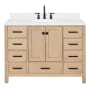Ariel Cambridge 48" Free Standing Single Basin Vanity Set with Cabinet, Quartz Vanity Top, and Oval Bathroom Sink Oak