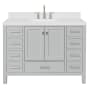 Ariel Cambridge 48" Free Standing Single Basin Vanity Set with Cabinet, Quartz Vanity Top, and Rectangular Bathroom Sink Grey