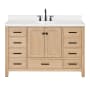 Ariel Cambridge 54" Free Standing Single Basin Vanity Set with Cabinet, Quartz Vanity Top, and Oval Bathroom Sink Oak