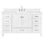 Ariel Cambridge 60" Free Standing Single Basin Vanity Set with Cabinet, Quartz Vanity Top, and Rectangular Bathroom Sink White