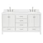 Ariel Cambridge 67" Free Standing Double Basin Vanity Set with Cabinet and Quartz Vanity Top White