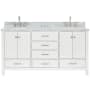 Ariel Cambridge 66" Thick Carrara Marble Vanity Top White