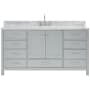 Ariel Cambridge 66" Thick Carrara Marble Vanity Top Grey