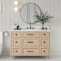 Ariel Monroe 48-1/4" Free Standing Single Basin Vanity Set with Cabinet and Quartz Vanity Top Oak