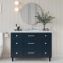 Ariel Monroe 49" Free Standing Single Basin Vanity Set with Cabinet and Quartz Vanity Top Midnight Blue