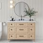 Ariel Monroe 48" Free Standing Single Basin Vanity Set with Cabinet and Quartz Vanity Top Oak