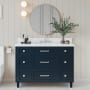 Ariel Monroe 48" Free Standing Single Basin Vanity Set with Cabinet and Quartz Vanity Top Midnight Blue