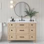 Ariel Monroe 48" Free Standing Single Basin Vanity Set with Cabinet and Quartz Vanity Top White Oak