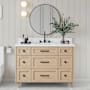 Ariel Monroe 48" Free Standing Single Basin Vanity Set with Cabinet and Quartz Vanity Top Oak