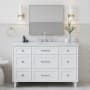 Ariel Monroe 54-1/4" Free Standing Single Basin Vanity Set with Cabinet and Quartz Vanity Top White