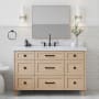 Ariel Monroe 54-1/4" Free Standing Single Basin Vanity Set with Cabinet and Quartz Vanity Top White Oak