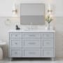 Ariel Monroe 54-1/4" Free Standing Single Basin Vanity Set with Cabinet and Quartz Vanity Top Grey