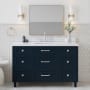 Ariel Monroe 54-1/4" Free Standing Single Basin Vanity Set with Cabinet and Quartz Vanity Top Midnight Blue