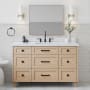 Ariel Monroe 54-1/4" Free Standing Single Basin Vanity Set with Cabinet and Quartz Vanity Top White Oak