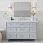 Ariel Monroe 54" Free Standing Single Basin Vanity Set with Cabinet and Quartz Vanity Top Grey