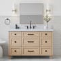 Ariel Monroe 54" Free Standing Single Basin Vanity Set with Cabinet and Quartz Vanity Top White Oak