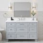 Ariel Monroe 54" Free Standing Single Basin Vanity Set with Cabinet and Quartz Vanity Top Grey