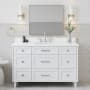 Ariel Monroe 54" Free Standing Single Basin Vanity Set with Cabinet and Quartz Vanity Top White