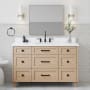 Ariel Monroe 54" Free Standing Single Basin Vanity Set with Cabinet and Quartz Vanity Top White Oak