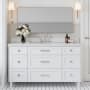 Ariel Monroe 60" Free Standing Single Basin Vanity Set with Cabinet and Quartz Vanity Top White