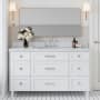 Ariel Monroe 60" Free Standing Single Basin Vanity Set with Cabinet and Quartz Vanity Top White