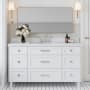Ariel Monroe 60" Free Standing Single Basin Vanity Set with Cabinet and Quartz Vanity Top White