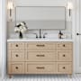 Ariel Monroe 60" Free Standing Single Basin Vanity Set with Cabinet and Quartz Vanity Top Oak