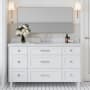 Ariel Monroe 60" Free Standing Single Basin Vanity Set with Cabinet and Quartz Vanity Top White