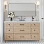 Ariel Monroe 60" Free Standing Single Basin Vanity Set with Cabinet and Quartz Vanity Top Oak