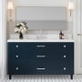 Ariel Monroe 61" Free Standing Single Basin Vanity Set with Cabinet and Quartz Vanity Top Midnight Blue