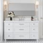 Ariel Monroe 61" Free Standing Single Basin Vanity Set with Cabinet and Quartz Vanity Top White