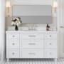 Ariel Monroe 60" Free Standing Single Basin Vanity Set with Cabinet and Quartz Vanity Top White