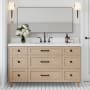 Ariel Monroe 60" Free Standing Single Basin Vanity Set with Cabinet and Quartz Vanity Top White Oak