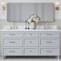 Ariel Monroe 72" Free Standing Double Basin Vanity Set with Cabinet and Quartz Vanity Top Grey