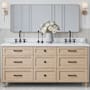 Ariel Monroe 72" Free Standing Double Basin Vanity Set with Cabinet and Quartz Vanity Top Oak