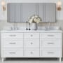 Ariel Monroe 73" Free Standing Double Basin Vanity Set with Cabinet and Quartz Vanity Top White