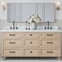Ariel Monroe 72" Free Standing Double Basin Vanity Set with Cabinet and Quartz Vanity Top Oak