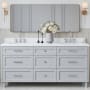 Ariel Monroe 72" Free Standing Double Basin Vanity Set with Cabinet and Quartz Vanity Top Grey